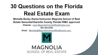 Pass the Florida Real Estate Exam with 30 questions on the exam With Michelle Earley instructor [upl. by Christina]