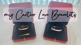 My CARTIER LOVE BRACELETS ⼁Yellow Gold  Paved Diamond White Gold ✨🔗 [upl. by Araldo]