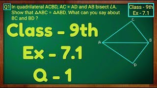 Class  9th Ex  71 Q 1Triangles Maths NCERT CBSE [upl. by Nylarej]