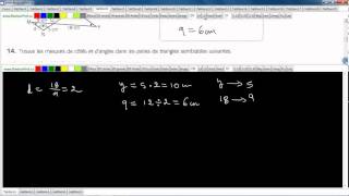 Secondaire 4 SN CST Québec Triangle semblable rapport de similitude les mesures manquantes [upl. by Bailie]
