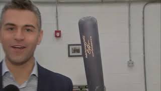 Bryce Harper amp his custom Bat from Chandler Bats in East Norriton BryceHarper 2019 Phillies Feature [upl. by Annayi333]