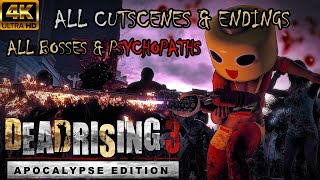 Dead Rising 3 Apocalypse Edition  All Cutscenes Endings Bosses amp Psychopaths Game Movie 4K [upl. by Ermengarde]