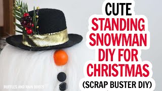 Pompom Snowman  Easy Snowman Craft  Faux Fur Snowman  Standing Snowman Gnome DIY  Pom Pom Craft [upl. by Tonjes748]