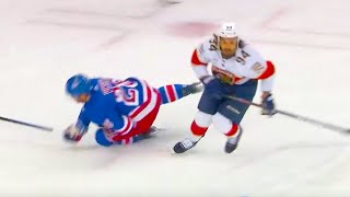 Ryan Lomberg Hit on Jimmy Vesey Injury  Rangers vs Panthers  2024 Eastern Conference Final Game 2 [upl. by Ecad]