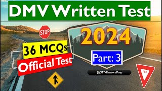 DMV Practice Test 2024  36 Official Written Test Questions Answers [upl. by Volin]