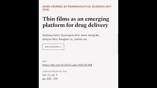 Thin films as an emerging platform for drug delivery  RTCLTV [upl. by Madanhoj]