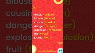 Learn French Cognates shorts learnfrench [upl. by Rraval]