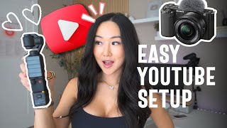 The BEST YouTube Setup for 2024  SIMPLE AND EASY  Camera Audio Lighting and more [upl. by Einnahpets]