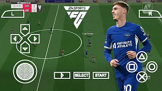 eFootball PES 2024 PPSSPP Patch EA Fc V4 Update Transfer New Call Name Best Graphics [upl. by Lepley73]