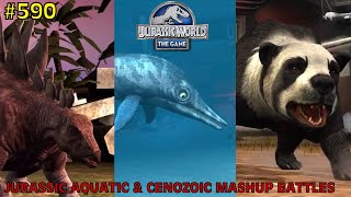 Jurassic Aquatic amp Cenozoic Mashup Battles  Jurassic World The Game  EP 590 [upl. by Maxine]