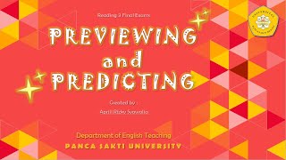 Reading 3  Previewing and Predicting on Reading Comprehension [upl. by Orfurd]