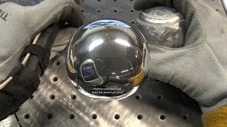 TIG Welding Aluminum Fabrication  Making a Ball out of 18quot Thick Flat Aluminum Sheet  6061com [upl. by Nylloh]