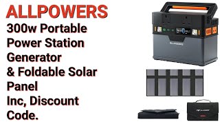 Allpowers s300 Portable Generator Power Station amp Solar Panel 300 watt Battery Powerbank 10 off [upl. by Gavrilla]