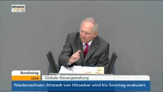 Rede von Wolfgang Schäuble CDU zur globalen Steuergestaltung  VOR ORT vom 07062013 [upl. by Einhapets418]