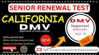 2024 DMV Senior Renewal Test  DMV Written Test 2024 California  DMV Important questions 202324 [upl. by Anat]