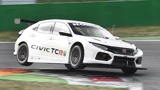 New Honda Civic WTCR 2018 Testing on Track Accelerations Fly Bys amp Sound [upl. by Enirehtak]