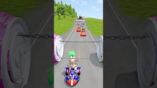 Funny Cars amp Incredibox Sprunki VS 2 Bollard Barbie and Chain  BeamNGdrive [upl. by Engud]