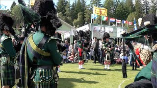 Huntly Pipe Band playing Gardens of Skye during 2023 Braemar Gathering Highland Games in Scotland [upl. by Lovell]