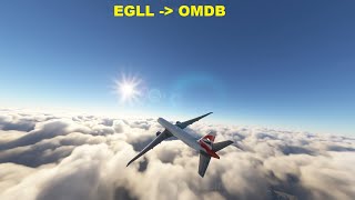 London Heathrow EGLL to Dubai OMDB in British Airways Boeing 777 Flight Simulator [upl. by Yeltihw918]