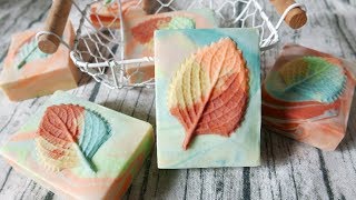 樹葉轉印皂DIY  basrelief handmade soap with local plants  手工皂 [upl. by Ennayelhsa]