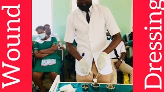 Wound dressing procedure in Ghana health students simplified [upl. by Drandell186]