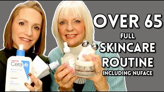 OVER 65 ANTIAGING SKINCARE ROUTINE  MATURE SKIN  LED and NuFACE [upl. by Nairadal967]