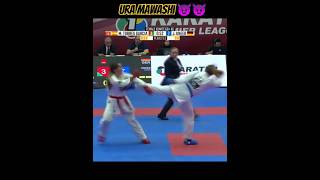 Amazing Ura Mawashi Geri  Karate female kumite shorts karate karategirl kumite wkf ziyagha [upl. by Steinke]