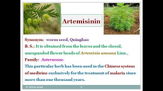 Industrial production estimation and utilization of Artemisinin [upl. by Darcia144]