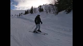 Skiing in Avoriaz in January 2024 from the top of Tour chair lift to Lindarets via Combe A Floret [upl. by Corsiglia]