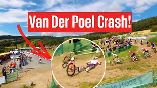 Mathieu Van Der Poel Crashes Out Of Mountain Bike World Championships 2023 [upl. by Morgen]