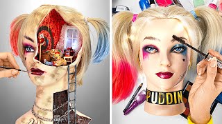 Devenez Fou avec Harley Quinn  Maquillage Unique amp Diorama à lIntérieur de la Tête 🤪🎨💋 [upl. by Cyrus604]