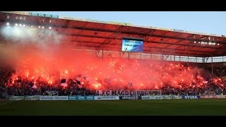 Choreo amp Pyro  Magdeburg vs Rostock 1FC Magdeburg vs Hansa Rostock  3Liga [upl. by Chansoo]