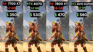 RX 7700 XT vs RTX 4070 vs RX 7800 XT vs RTX 4070 SUPER [upl. by Lahcear]