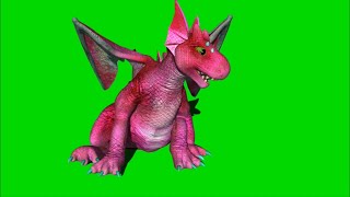 Green Screen Pink Dragon Breathing Fire [upl. by Kermy]