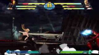 MARVEL VS CAPCOM 3 Fate of Two Worlds 新キャラクター トリッシュ対戦動画 [upl. by Cherri]