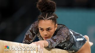 Hezly Rivera fights through beam in Olympic debut in Paris  Paris Olympics  NBC Sports [upl. by Hoeve257]