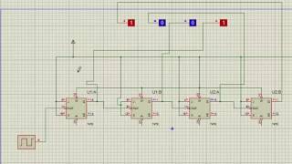 comment réaliser un compteur asynchrone JK PROTEUS [upl. by Lorrin]