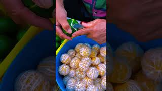 Skill luar biasa membuka kulit buah jeruk dengan sangat cepat untuk keperluan teh shorts [upl. by Lucania34]