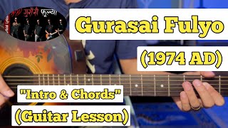 Gurasai Fulyo Banaima  1974 AD  Guitar Lesson  Intro amp Chords  Fillups [upl. by Tod]