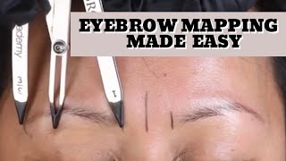 EYEBROW MAPPING Create symmetry with Golden Ratio divider [upl. by Ydnih972]