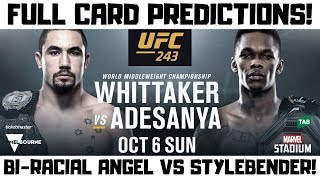 UFC 243 Predictions  Whittaker vs Adesanya Full Card Breakdown  Odds and Betting Tips [upl. by Ggerk]