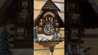 TRENKLE QUARTZ SCHWARZWALD CHALET CUCKOO CLOCK  BAVARIAN COUPLE thecuckoohaus [upl. by Berliner737]