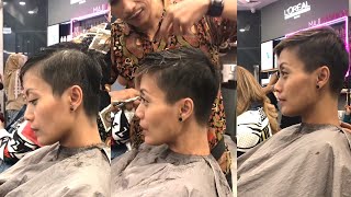 Trimming Pixie Haircut in Hair Salon fast video [upl. by Hauck]