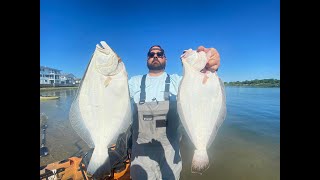 061224 Long Island South Shore Back Bay Fluke Fishing from Kayak [upl. by Leile]