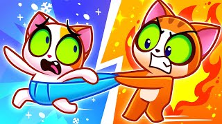 ❄️ Cold Baby VS Hot Baby 🔥 Opposites Challenge for Kids by Purrfect Kids Songs 🎶 [upl. by Cavanaugh278]