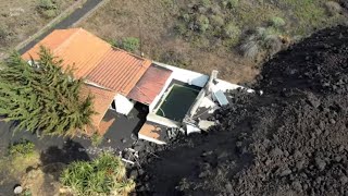 La Palma Drone Miracle houses that barely survived the lava View after volcano stop Dec 21 [upl. by Eyahc]