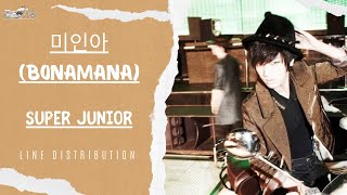 Super Junior 슈퍼주니어 – 미인아 BONAMANA  Line Distribution [upl. by Nehgem312]