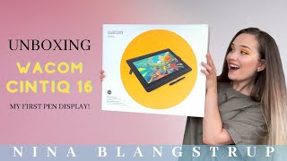 Unboxing WACOM CINTIQ 16  First Reactions and Testing [upl. by Analrahc]