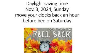 Daylight saving time Nov2024 [upl. by Uahc810]