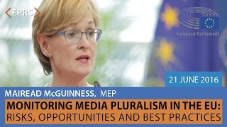 Media Pluralism in the EU Risks Opportunities Best Practices Mairead McGuinness 21 June 2016 [upl. by Ferrigno]